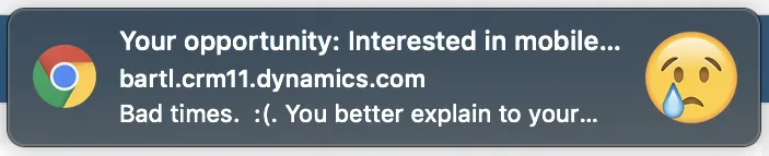 Sad Notification